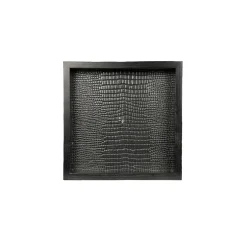 Square Wood Tray Black