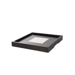 Square Wood Tray Printed Crocodile White