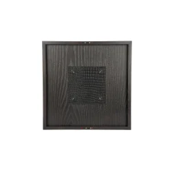 Square Wood Tray Printed Crocodile Black