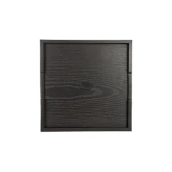 Square Wood Tray Printed Crocodile Black