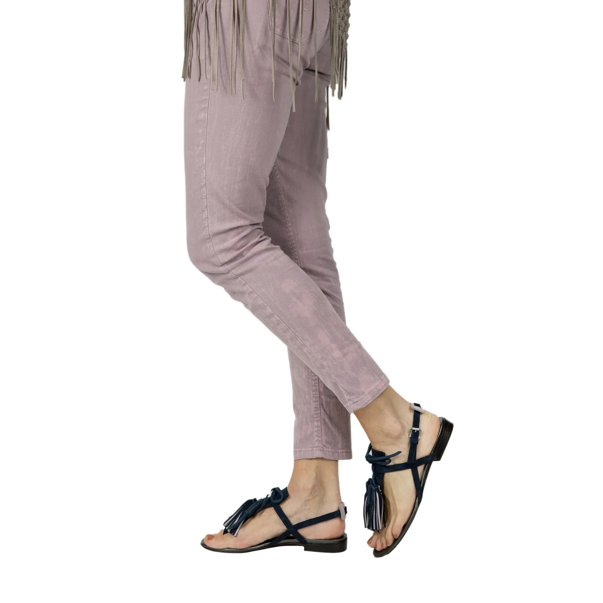 Thong Sandal Nappine Suede Deep Blue