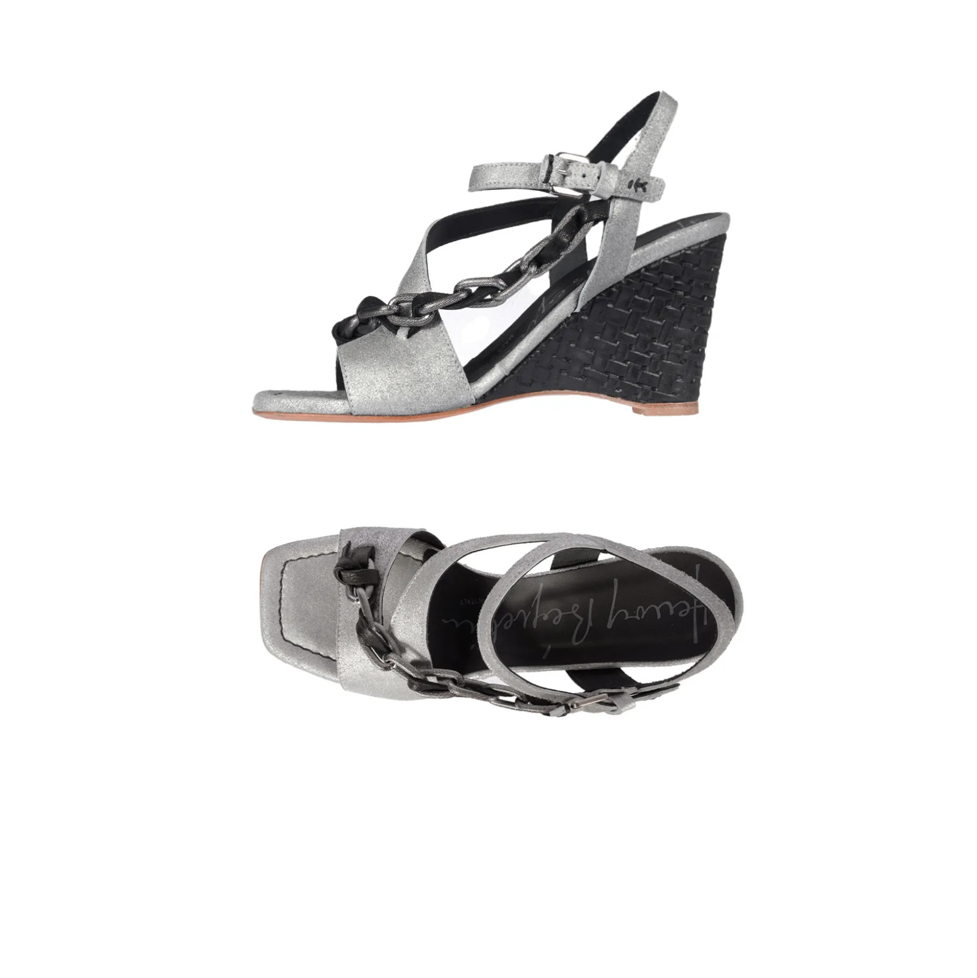 Wedge Jewel Sandal Graffiato Silver