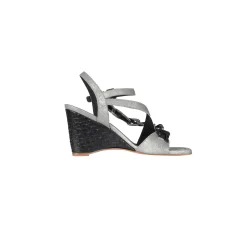 Wedge Jewel Sandal Graffiato Silver