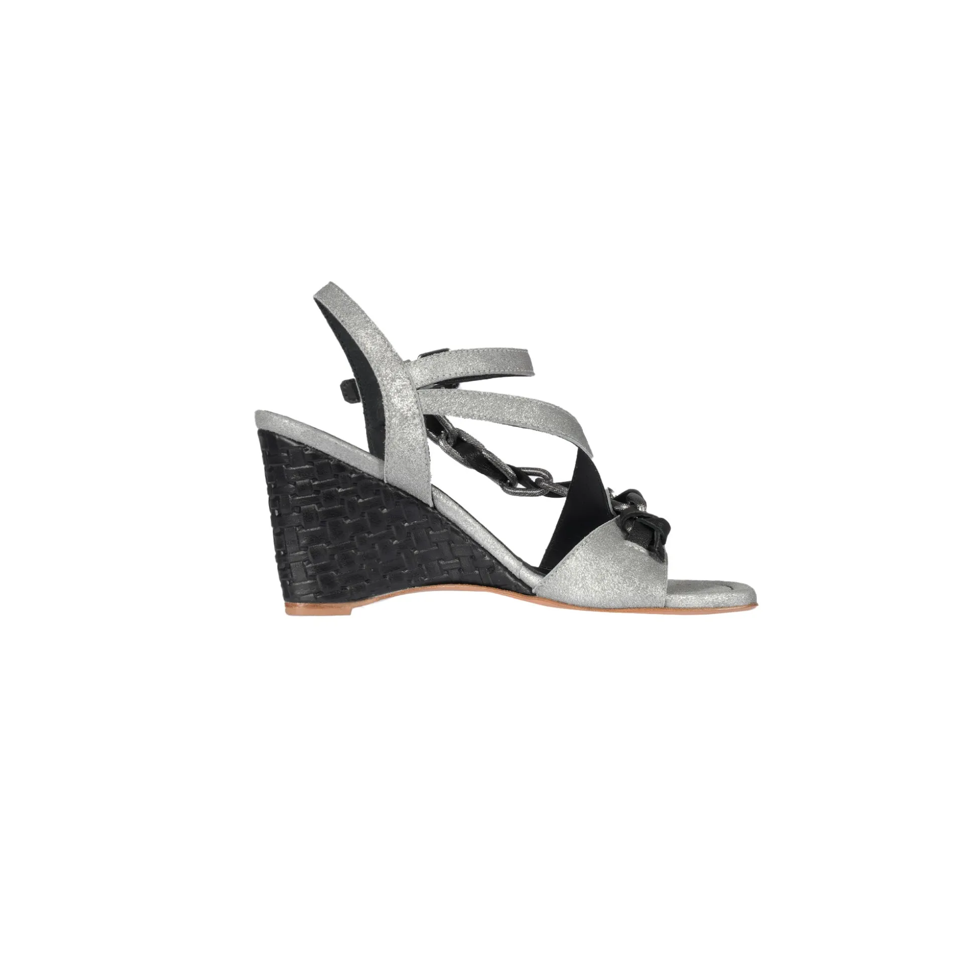 Wedge Jewel Sandal Graffiato Silver