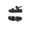 Wedge Sandal Croco Printed/Spazzolato Black