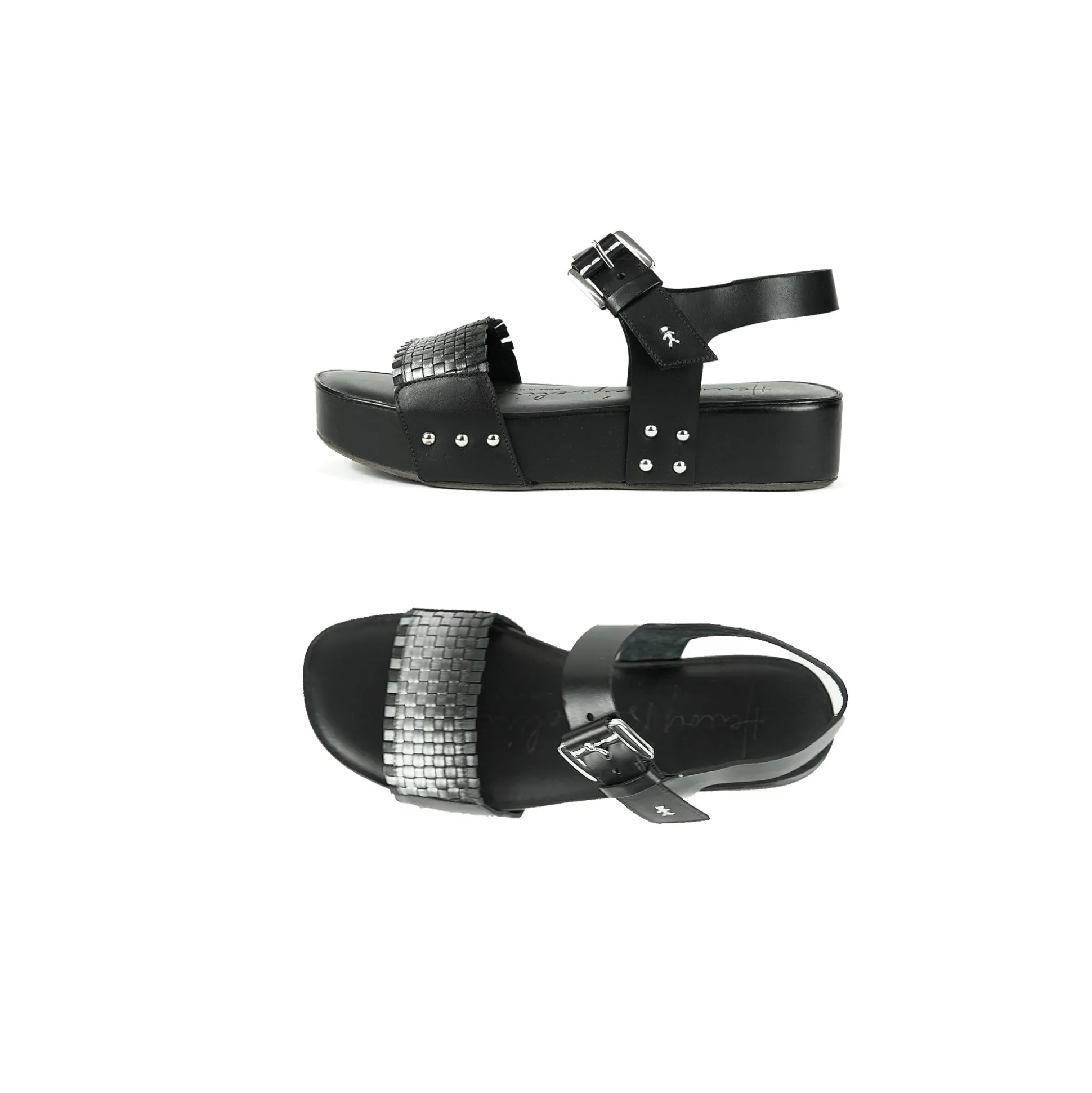 Wedge Sandal Intreccio Sfumato Black