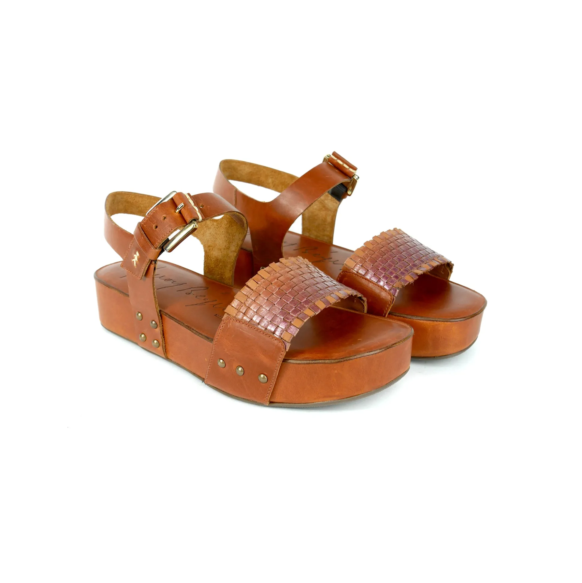 Wedge Sandal Intreccio Sfumato Cognac