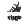 Wedge Sandal with Crocodile Martellato Black