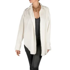 White Shirt in Velvet effect