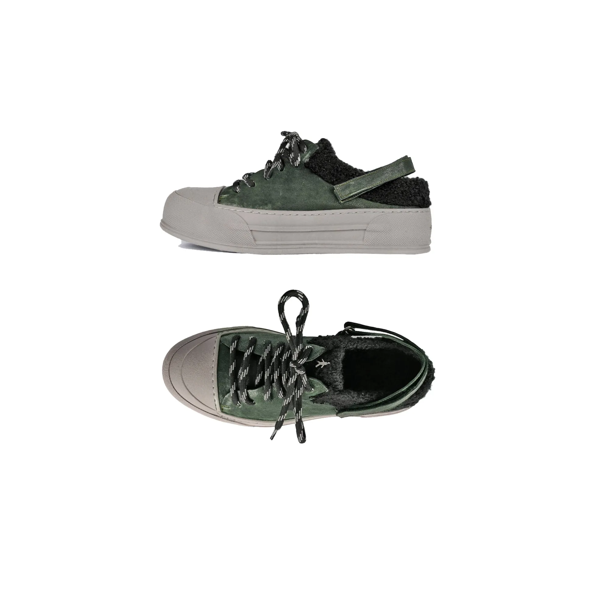 Wool Sabot Sneaker Grattato Forest Green